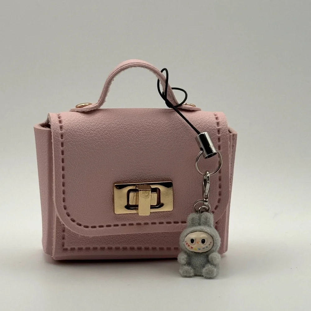 Labubu Pink Mini Bag with Charm and quilted backpack - Picture 4 of 5